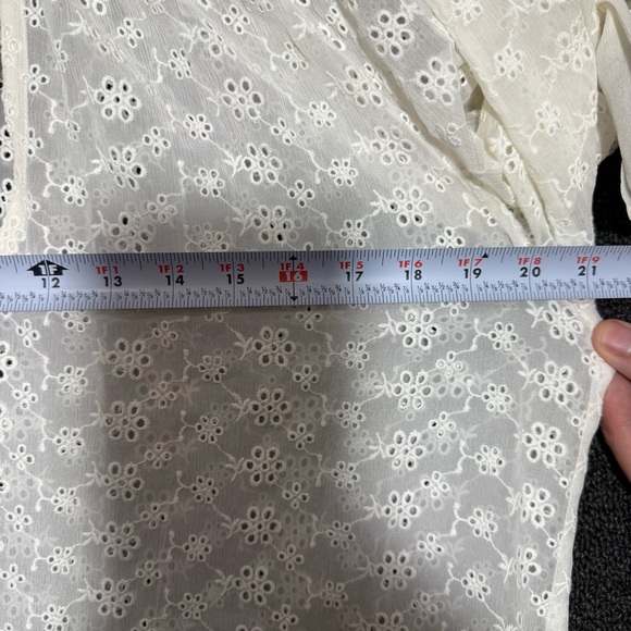Rebecca Taylor Off White Silk Eyelet Blouse, Women’s 8 - Picture 8 of 8